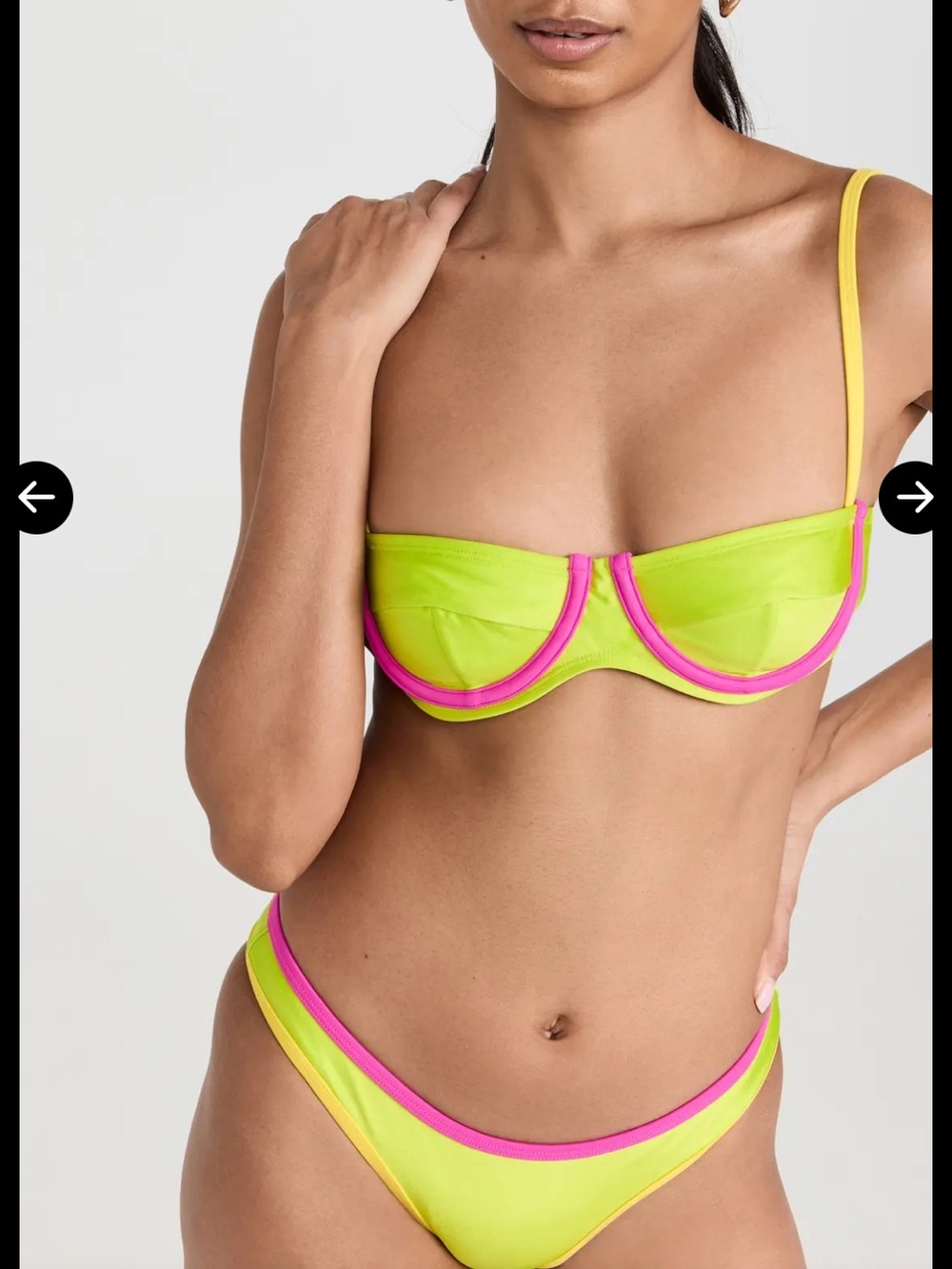 BANANHOT
Lenny Neon Yellow and Hot Pink Underwire Bikini Top & Bottom